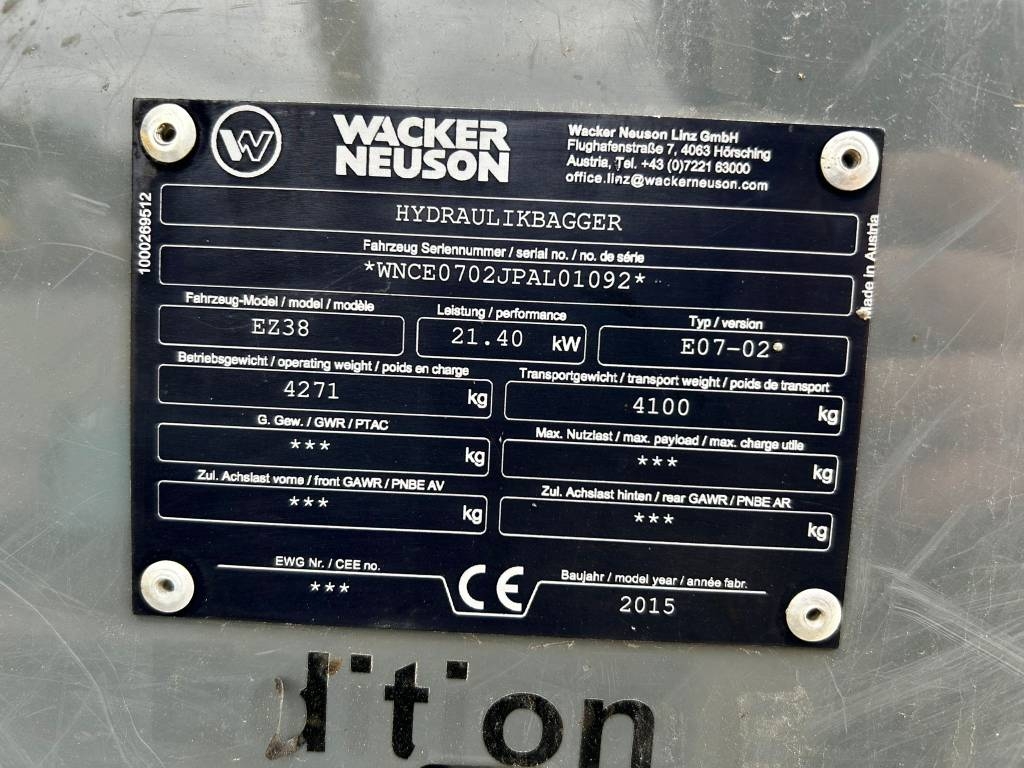 Wacker Neuson EZ 38 / Huippuvarusteltu minikaivuri! kuva 15